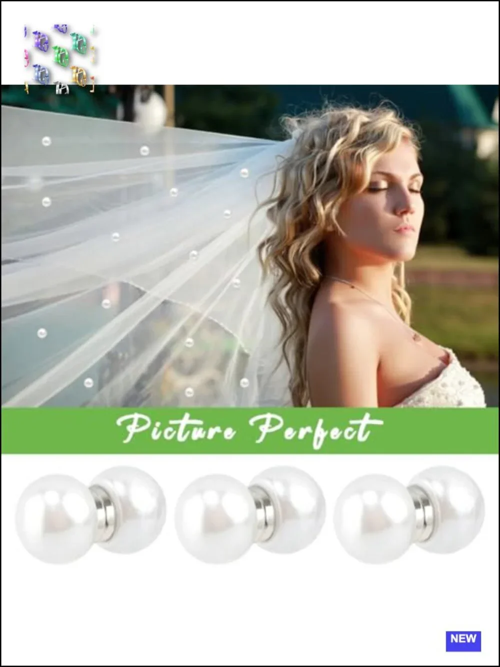 Double Sided Pearl Veil Weights 12 Pairs Hair Pins Outdoor Wedding